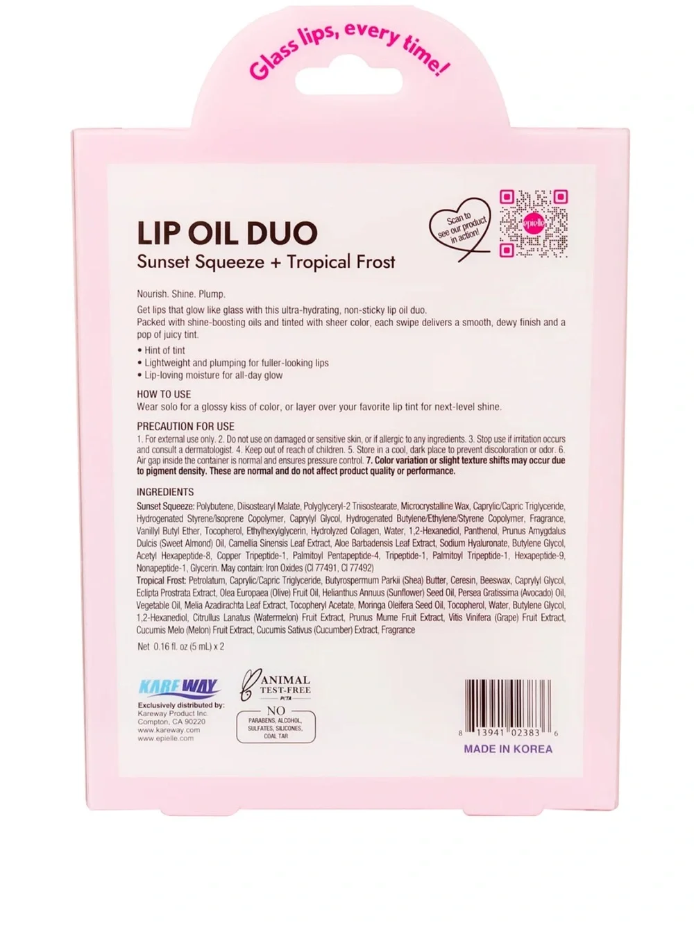 BNIB Herg x epielle lip oil DUO sheer sunset squeeze & tropical frost